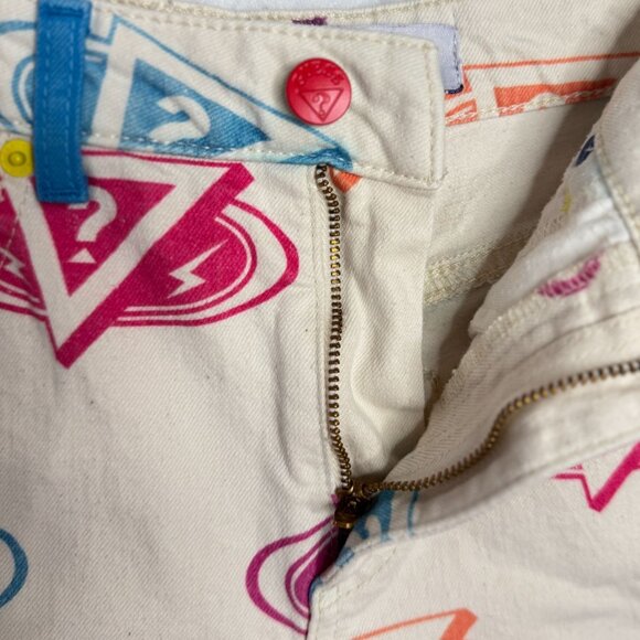 GUESS x J Balvin Colores Collection Womens 25 High-Waisted Mom Shorts Rainbow - Picture 4 of 13
